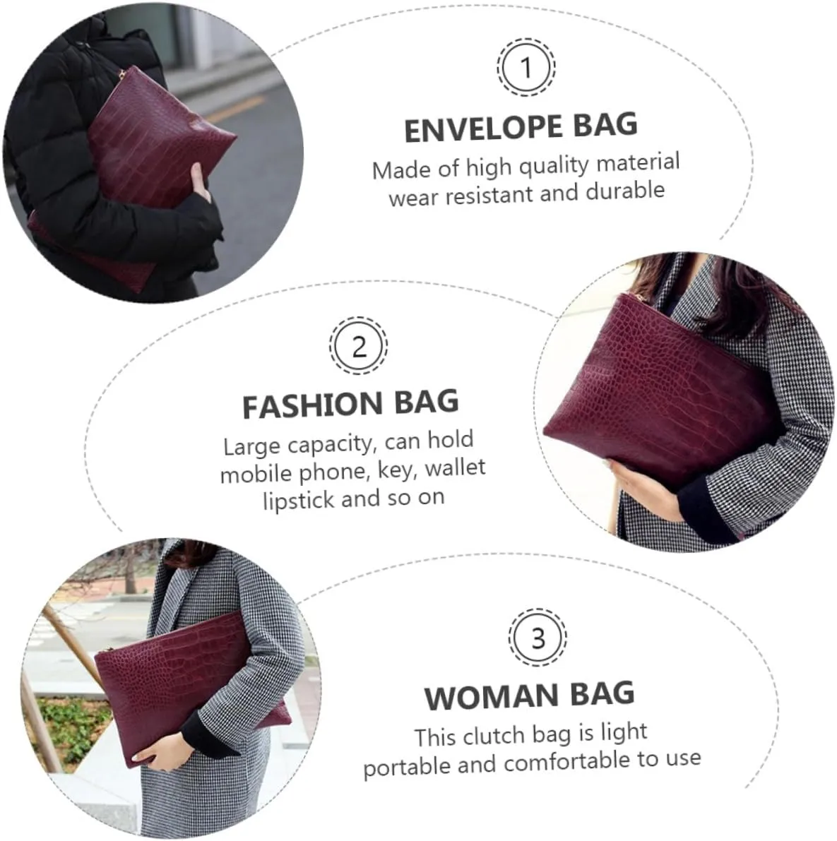 1 PC Print Clutch Vintage Handbags for Women Tote Bag for Women Classic Shoulder Clutch Ladies Hand Bags