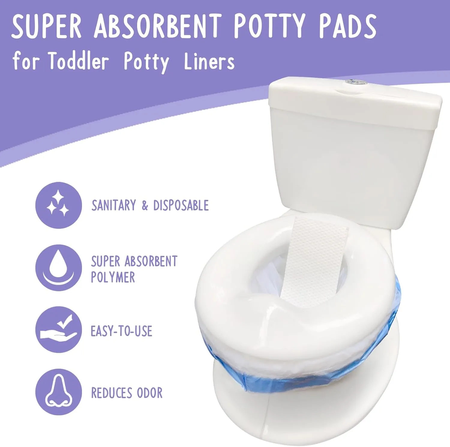 150 Packs Super Absorbent Urine Pads Portable Child Used with Travel Potty Bags Disposable Liners for Toddlers, Toilet Seat for Kids Pee Training