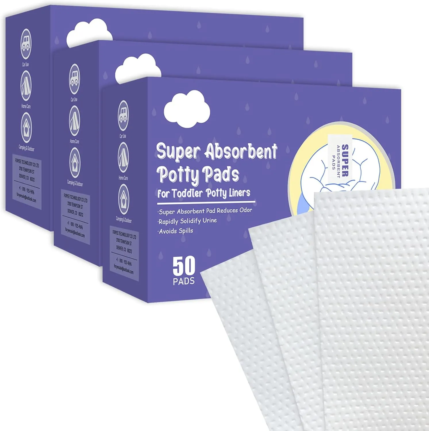 150 Packs Super Absorbent Urine Pads Portable Child Used with Travel Potty Bags Disposable Liners for Toddlers, Toilet Seat for Kids Pee Training