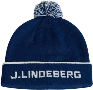 2023 J.Lindeberg Stripe Golf Beanie Estate Blue One Size Fits All