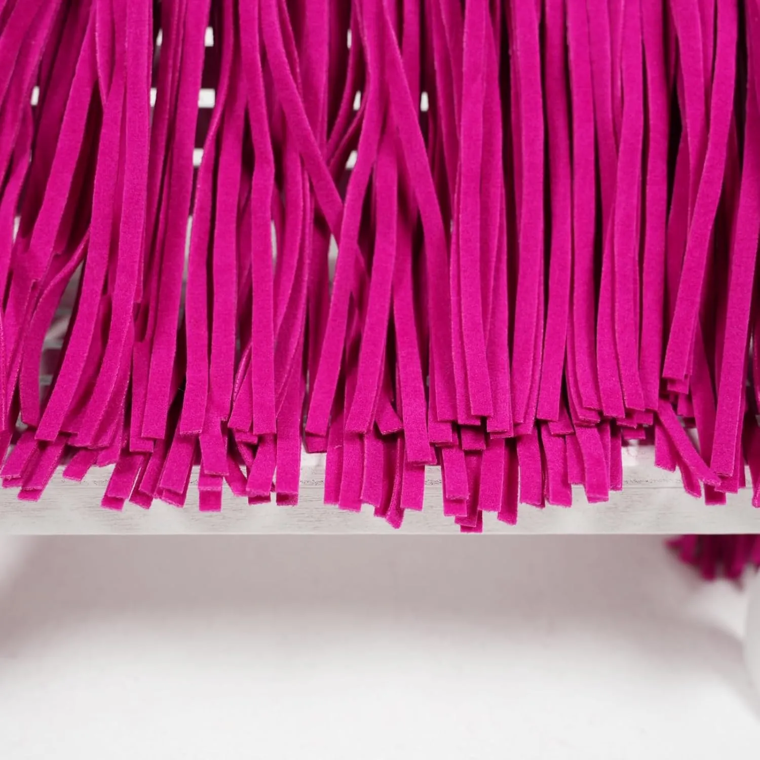 3 Yards 6 Inch Double Side Suede Tassel Fringe Trim, Faux Leather Fringe Trim for DIY Sewing Craft Garment Hem Accessories Handbag Boots Embellishment Decoration (Rose red)