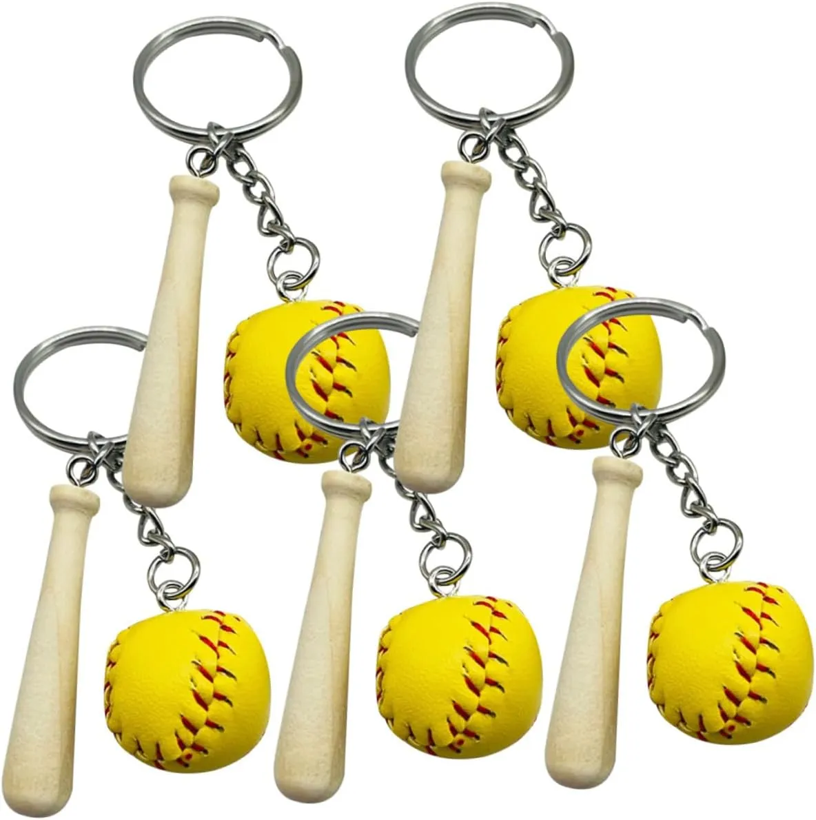 5Pcs Baseball Keychain Stylish Sports Key Holders for Bags Baseball Women Men Durable Wear Resistant Bag Pendants