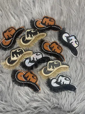 6-20 pack Flame and Fringe Hats faux leather Iron on embroidered patch