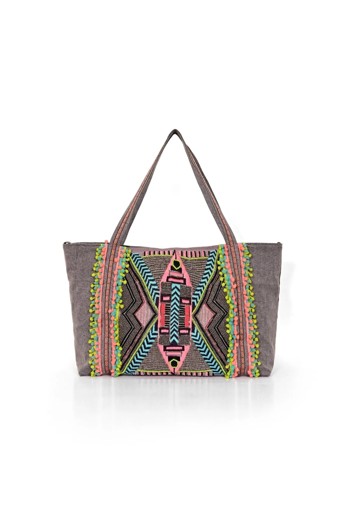 ABF19024 Hand Beaded Gargoyle Embellished Tote