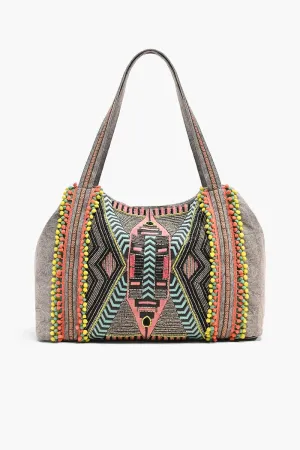 ABF19024 Hand Beaded Gargoyle Embellished Tote
