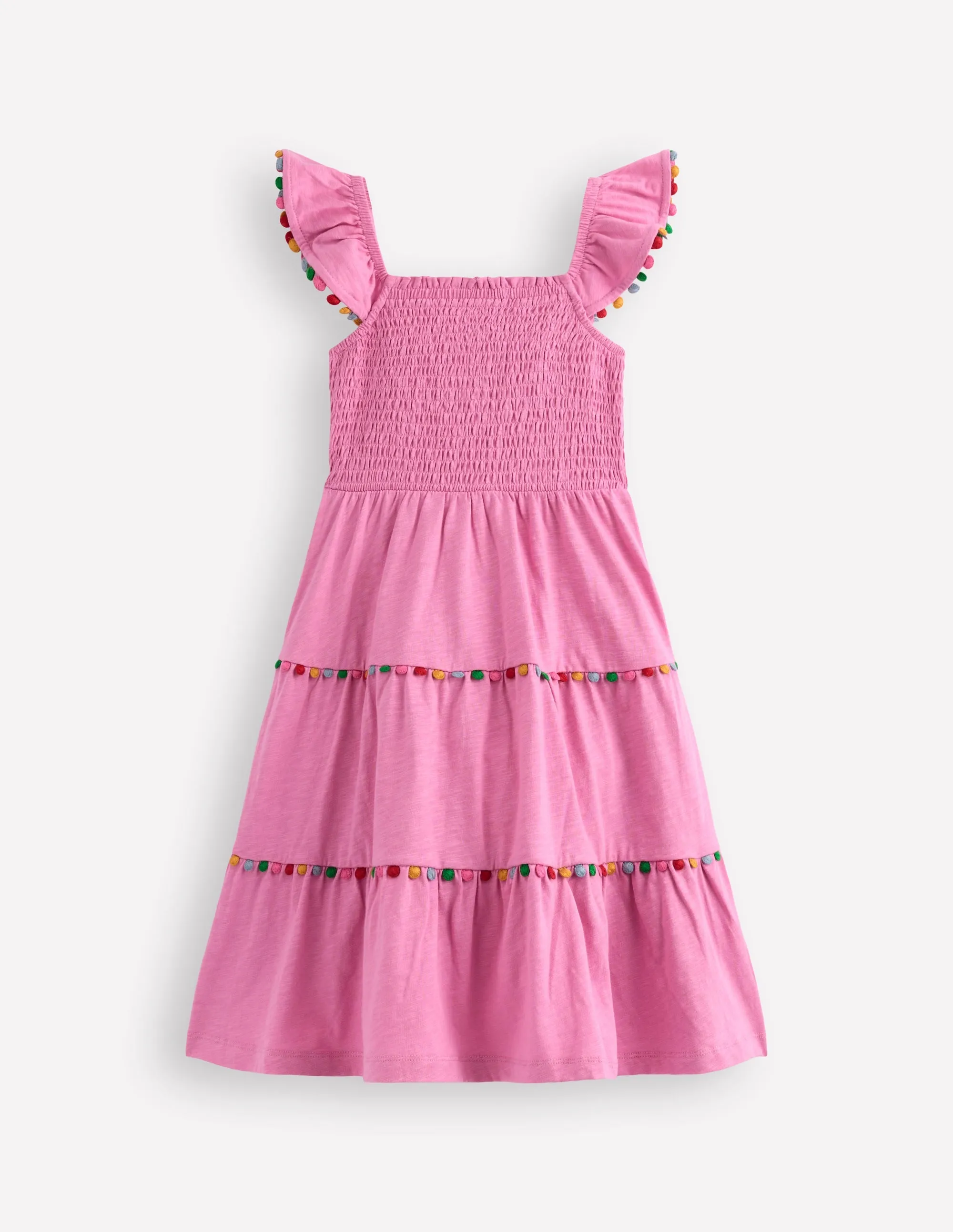Addison Twirly Pom Dress-Pink