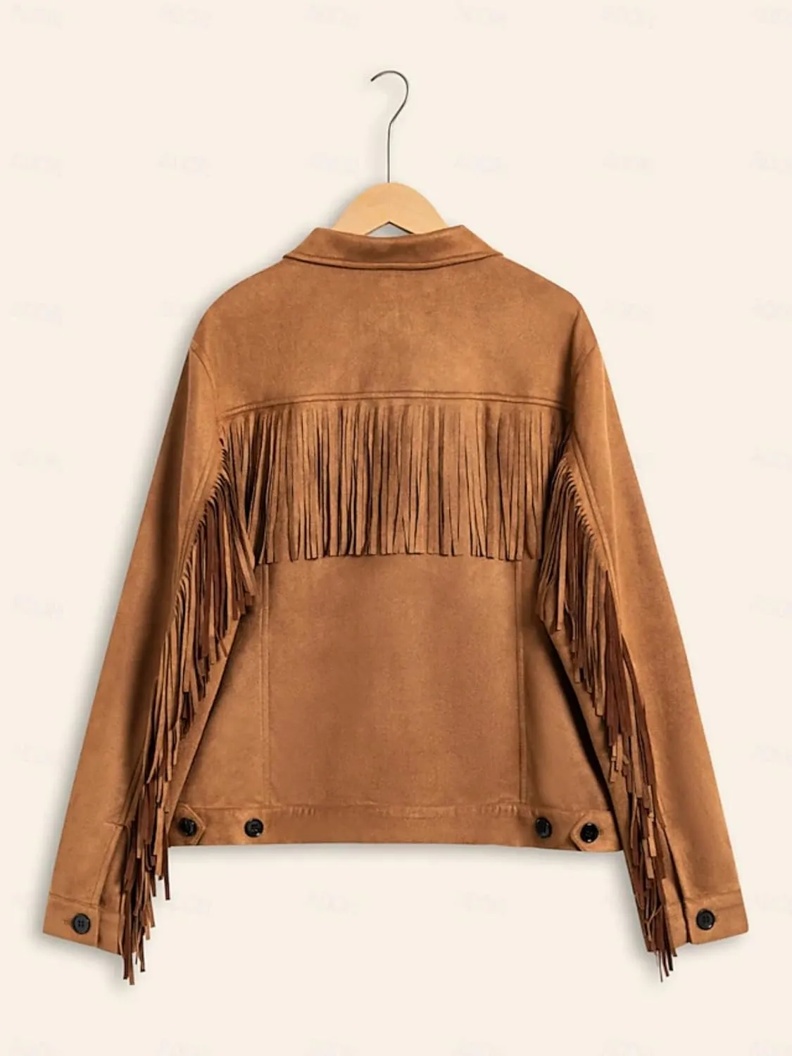 ADOR Faux Suede Jacket Women Fringe Casual Button Down Long Sleeve Cowgirl Style Coat for Fall Outfits