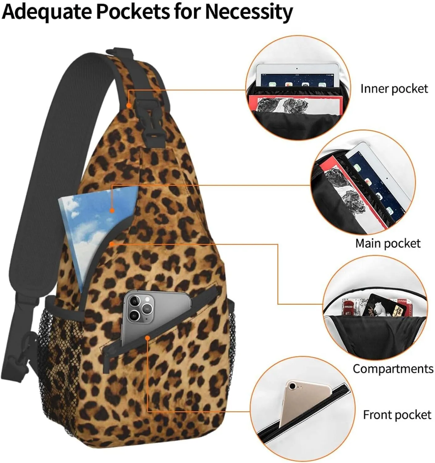 African Weaving Print Crossbody Sling Backpack For Women Men,Sling Bag Travel Hiking Chest Bag Daypack