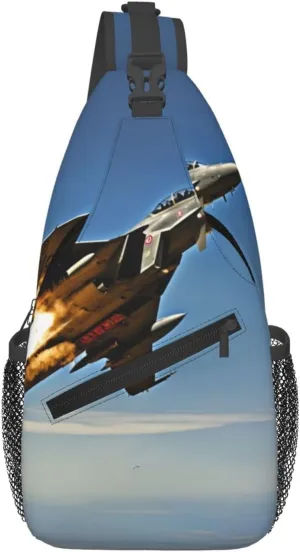 Aircraft Fighter Jets Print Crossbody Bag Is Suitable For Outdoor Hiking, Work, And Daily Travel