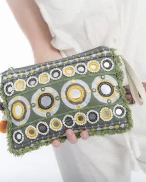 AJ2 - Boho Green Clutch
