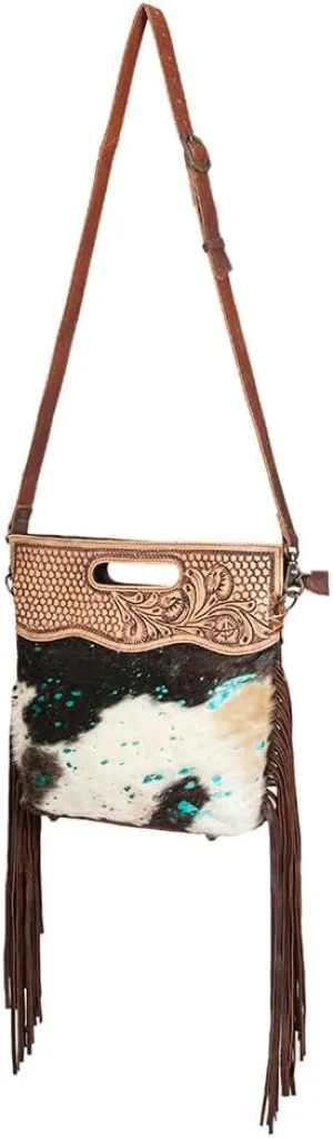 American Darling Clutch Hand Tooled Hair On Genuine Leather Women Bag Western Handbag Purse