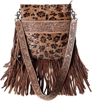 American Darling Concealed Carry Crossbody Hand Carved Leather Fringe Purse for Women Western Handbags Conceal Carry