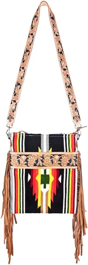American Darling Cross Body Hand Tooled Saddle Blanket Genuine Leather Women Bag Western Handbag Purse