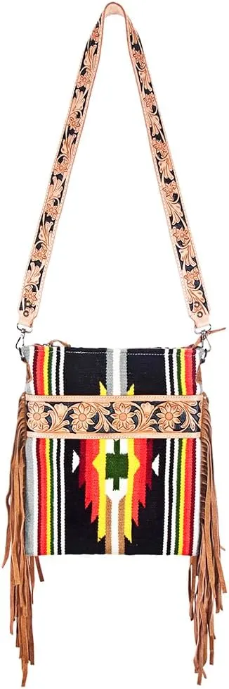 American Darling Cross Body Hand Tooled Saddle Blanket Genuine Leather Women Bag Western Handbag Purse