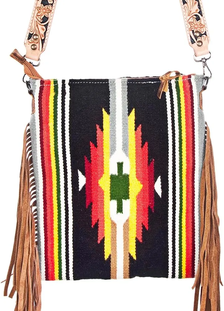 American Darling Cross Body Hand Tooled Saddle Blanket Genuine Leather Women Bag Western Handbag Purse