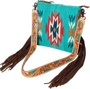 American Darling Hand Tooled Saddle Blanket Genuine Leather Women Bag Western Handbag Purse
