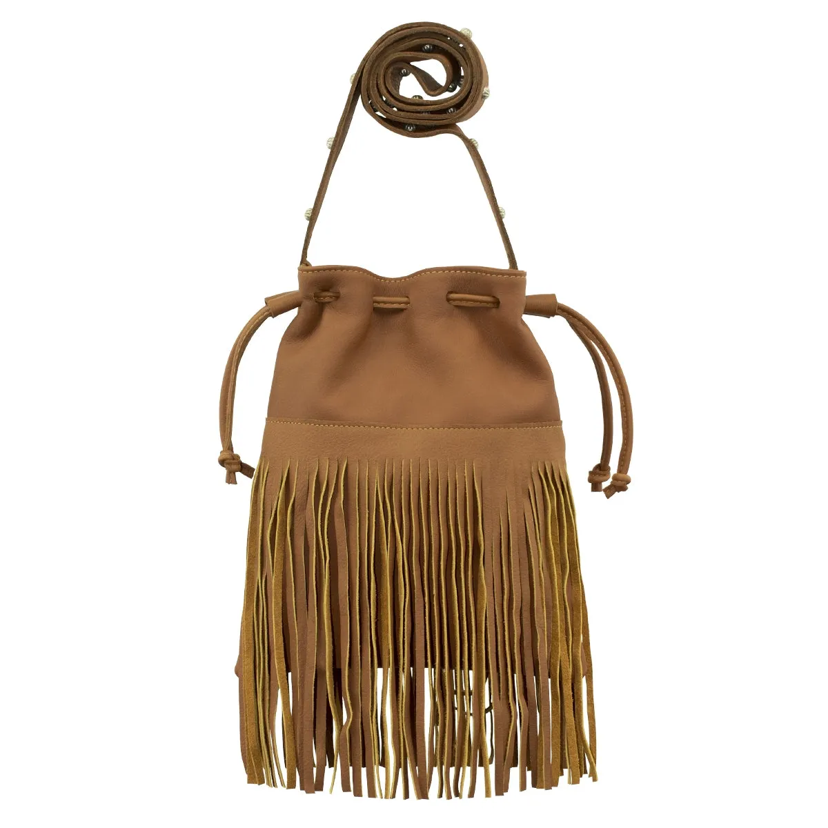 American West Fringed Cowgirl Bucket Crossbody Bag
