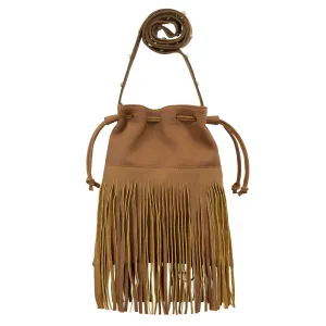 American West Fringed Cowgirl Bucket Crossbody Bag