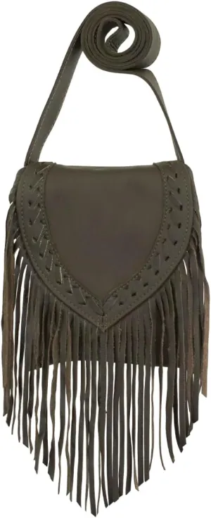 American West Fringed Cowgirl Flap Bag For Women - Genuine leather with hair-on cowhide