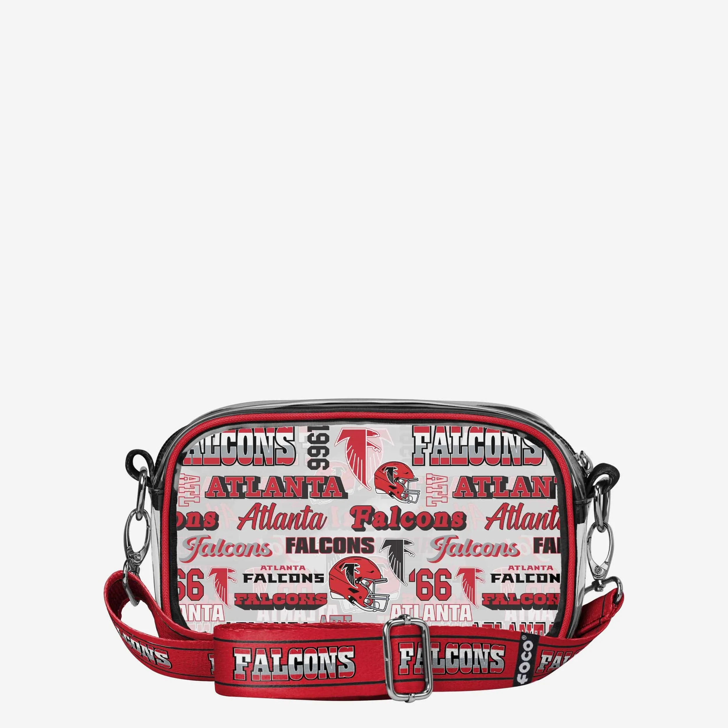 Atlanta Falcons Repeat Retro Print Clear Crossbody Bag