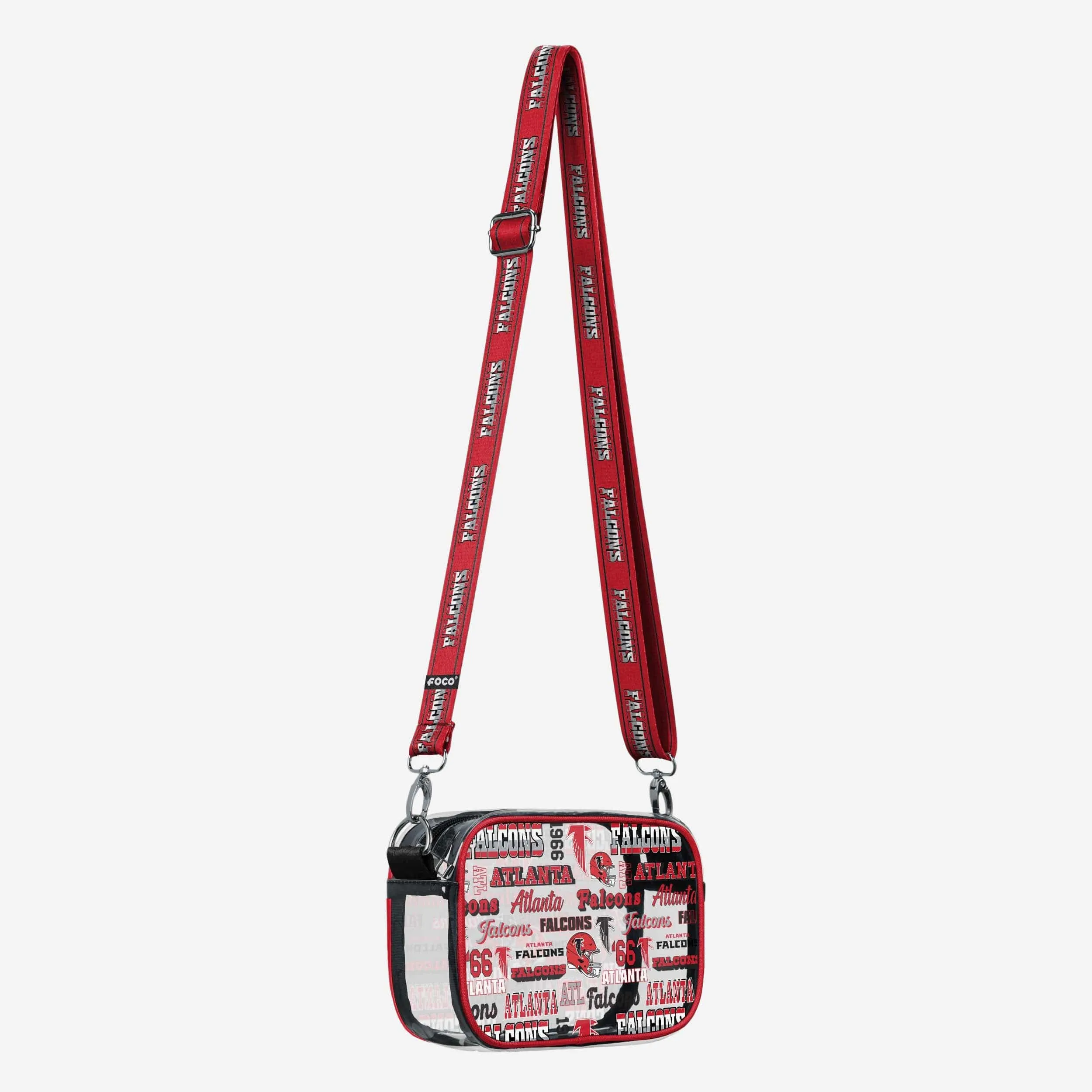 Atlanta Falcons Repeat Retro Print Clear Crossbody Bag