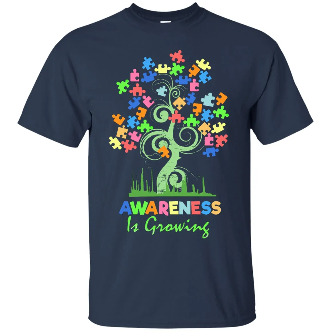 Autism Awareness Tree - Awareness Is Growing Shirts And Hoodies
