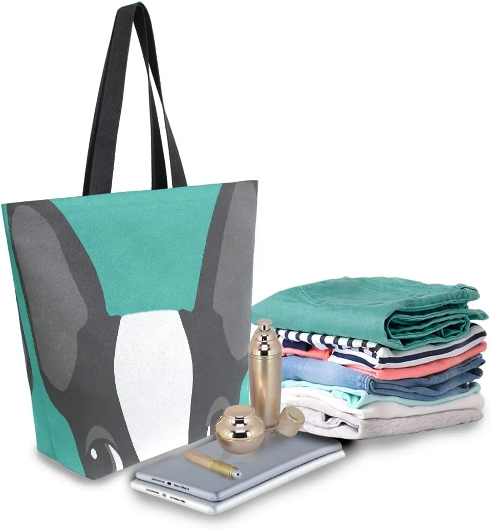 AUUXVA Large Canvas Handbag Canvas Tote Bags Purse Shoulder Shopping Bag with Zipper Pouch