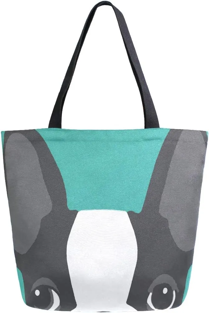 AUUXVA Large Canvas Handbag Canvas Tote Bags Purse Shoulder Shopping Bag with Zipper Pouch