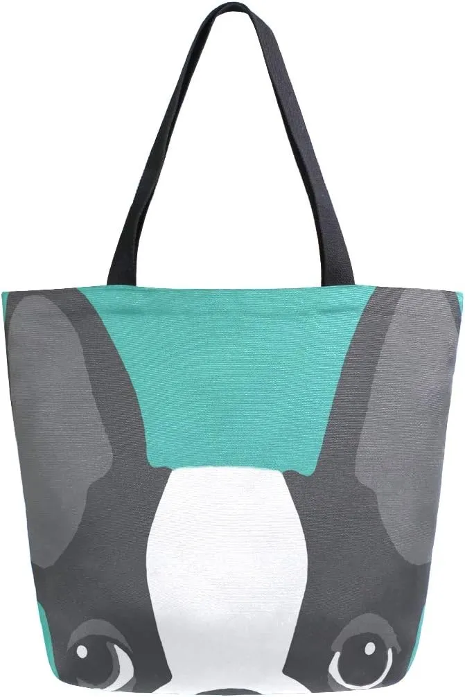 AUUXVA Large Canvas Handbag Canvas Tote Bags Purse Shoulder Shopping Bag with Zipper Pouch