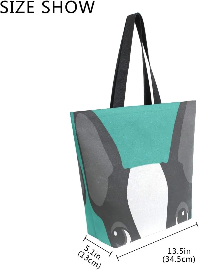AUUXVA Large Canvas Handbag Canvas Tote Bags Purse Shoulder Shopping Bag with Zipper Pouch
