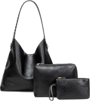 Axcone Retro 3-piece women's soft leather handbag - a new large capacity shoulder bag suitable for commuting