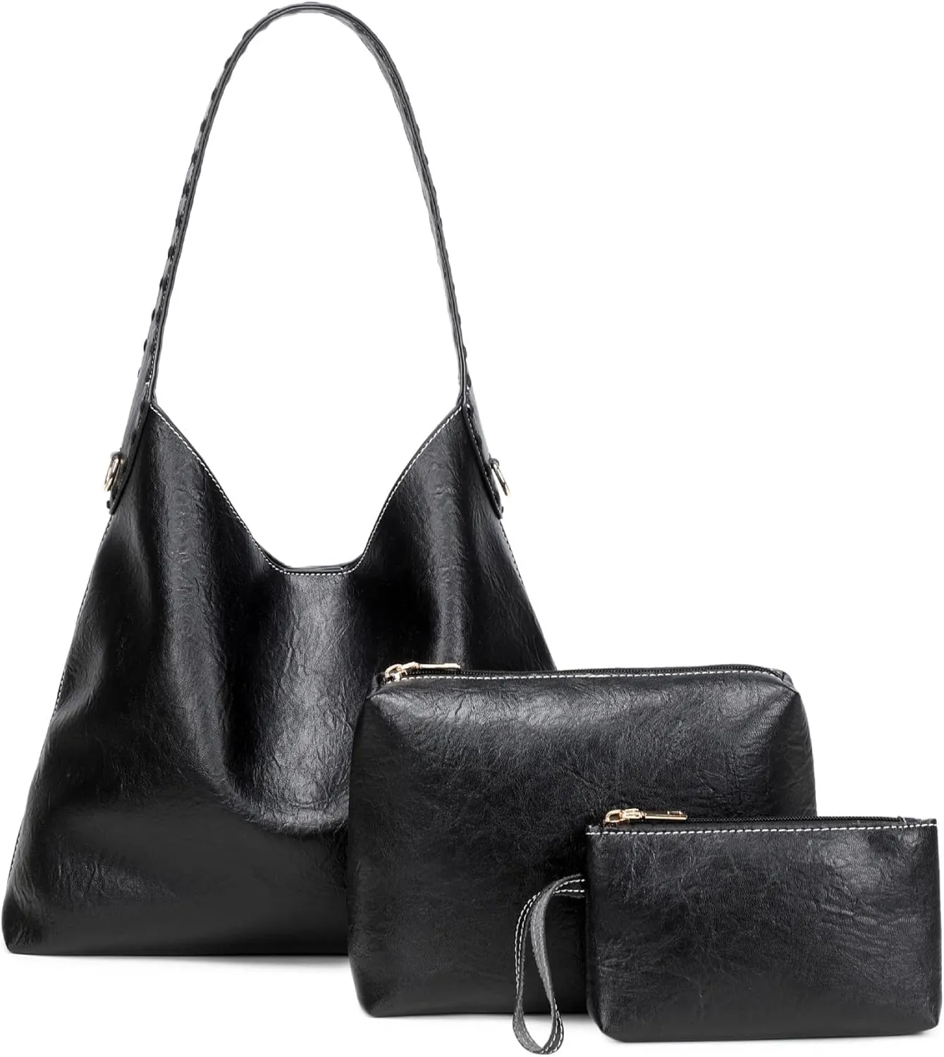 Axcone Retro 3-piece women's soft leather handbag - a new large capacity shoulder bag suitable for commuting
