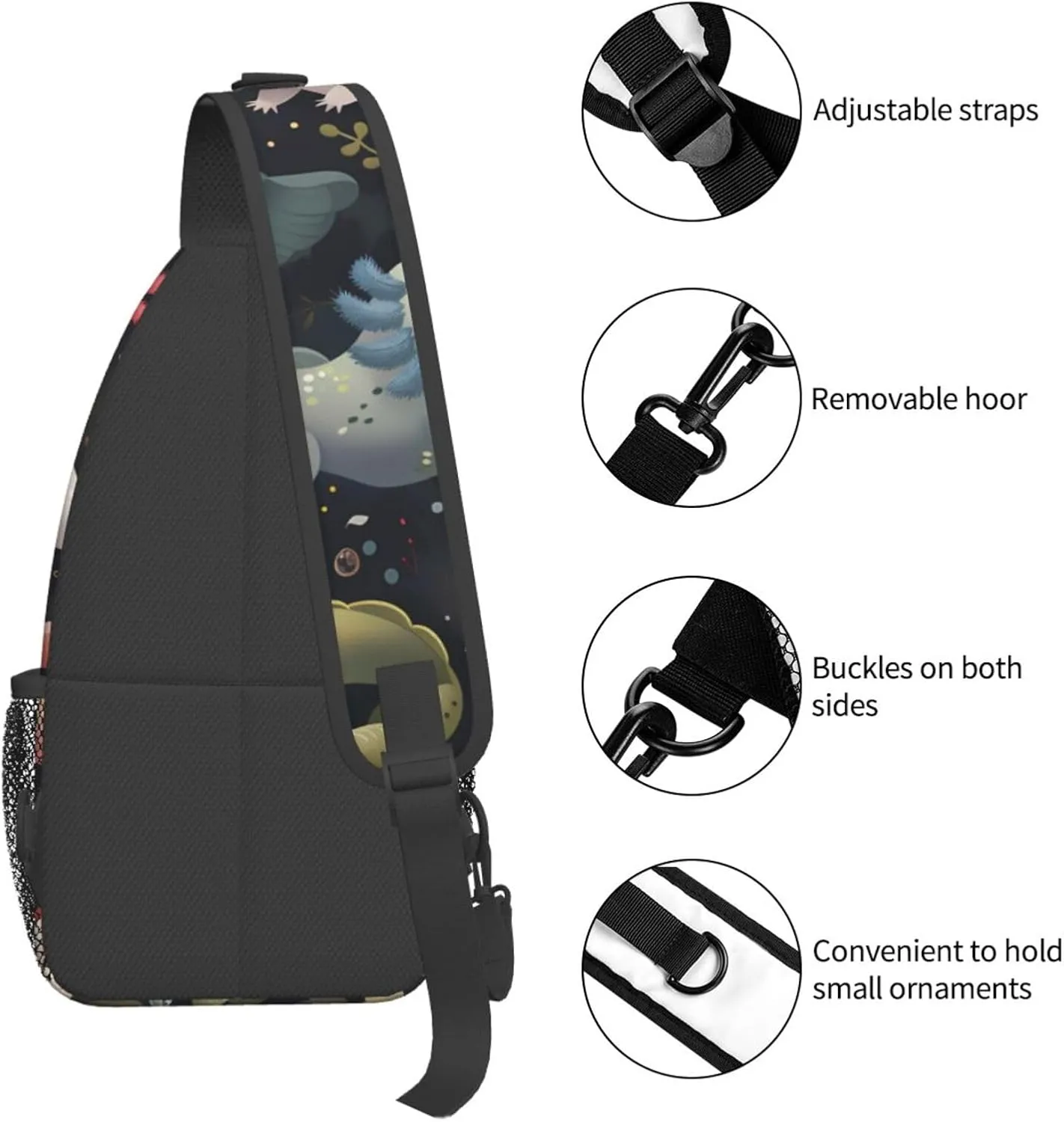 Axolotls Print Cross Chest Bag Diagonally Adjustable Straps Lightweight Sport Crossbody Bags