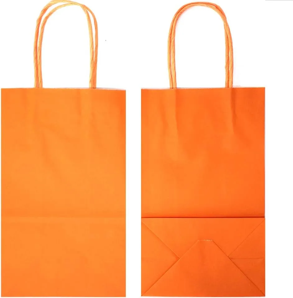 AZOWA Gift Bags Mini Kraft Paper Bags with Handles (4 x 2.4 x 6 in, Assorted, 25 Pcs)