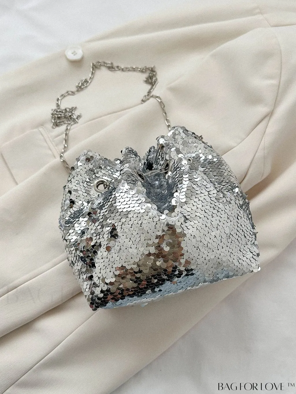BagForLove - Chic Mini Evening Bag with Decorative Drawstring - Stylish and Shimmering