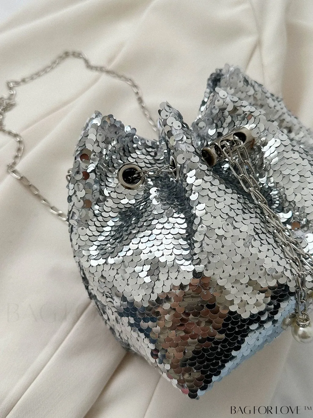 BagForLove - Chic Mini Evening Bag with Decorative Drawstring - Stylish and Shimmering