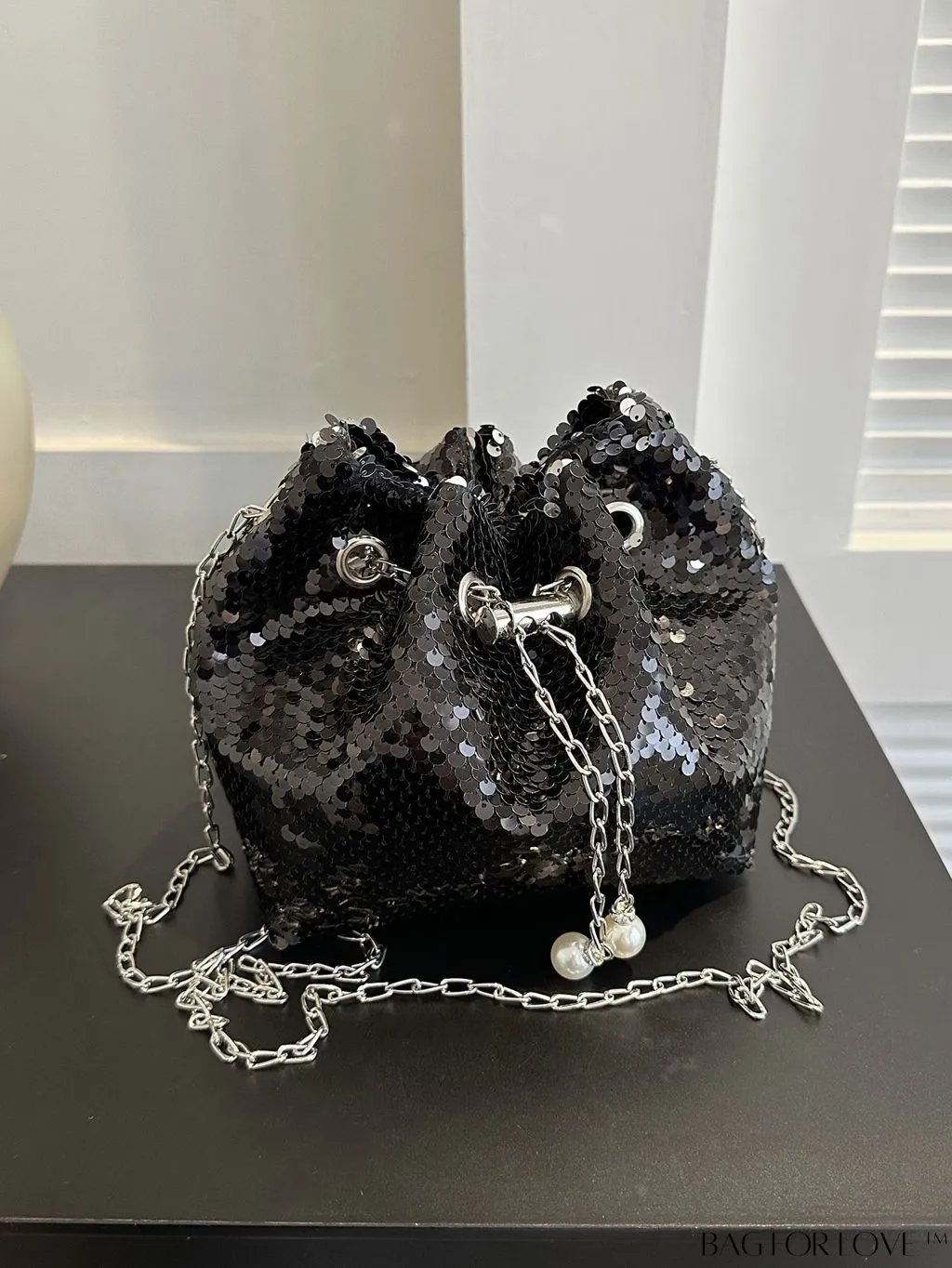 BagForLove - Chic Mini Evening Bag with Decorative Drawstring - Stylish and Shimmering
