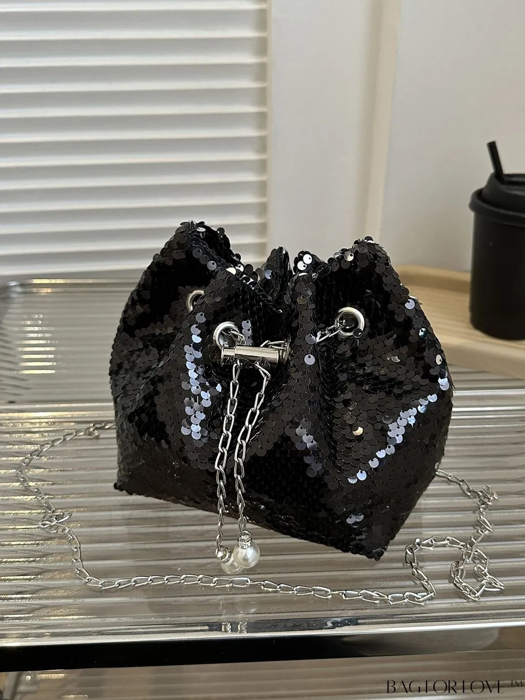 BagForLove - Chic Mini Evening Bag with Decorative Drawstring - Stylish and Shimmering