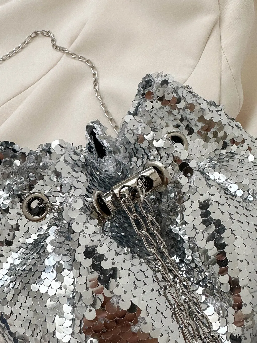 BagForLove - Chic Mini Evening Bag with Decorative Drawstring - Stylish and Shimmering
