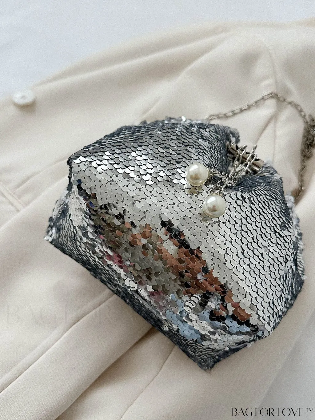BagForLove - Chic Mini Evening Bag with Decorative Drawstring - Stylish and Shimmering