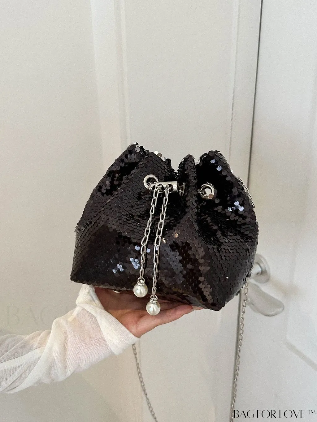 BagForLove - Chic Mini Evening Bag with Decorative Drawstring - Stylish and Shimmering