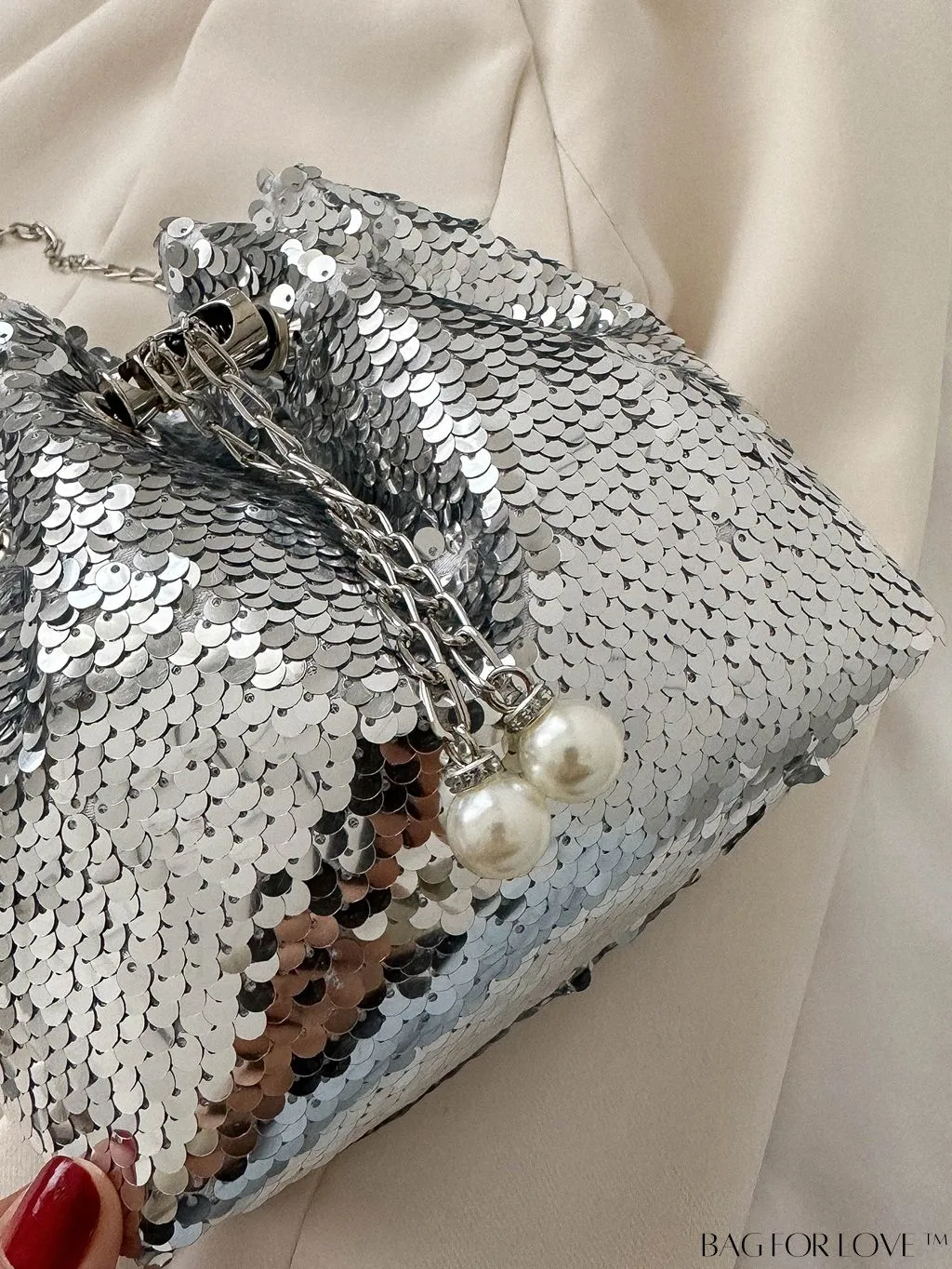 BagForLove - Chic Mini Evening Bag with Decorative Drawstring - Stylish and Shimmering