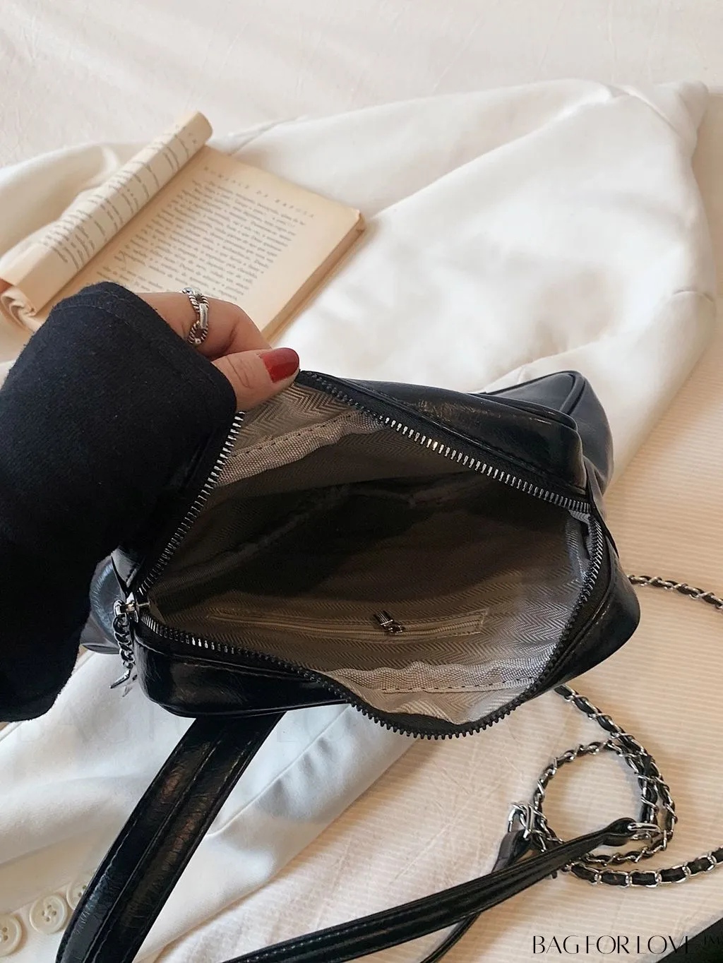 BagForLove - Chic Silver Backpack with Unique Star Design, Metal Decor & Funky Chain Strap