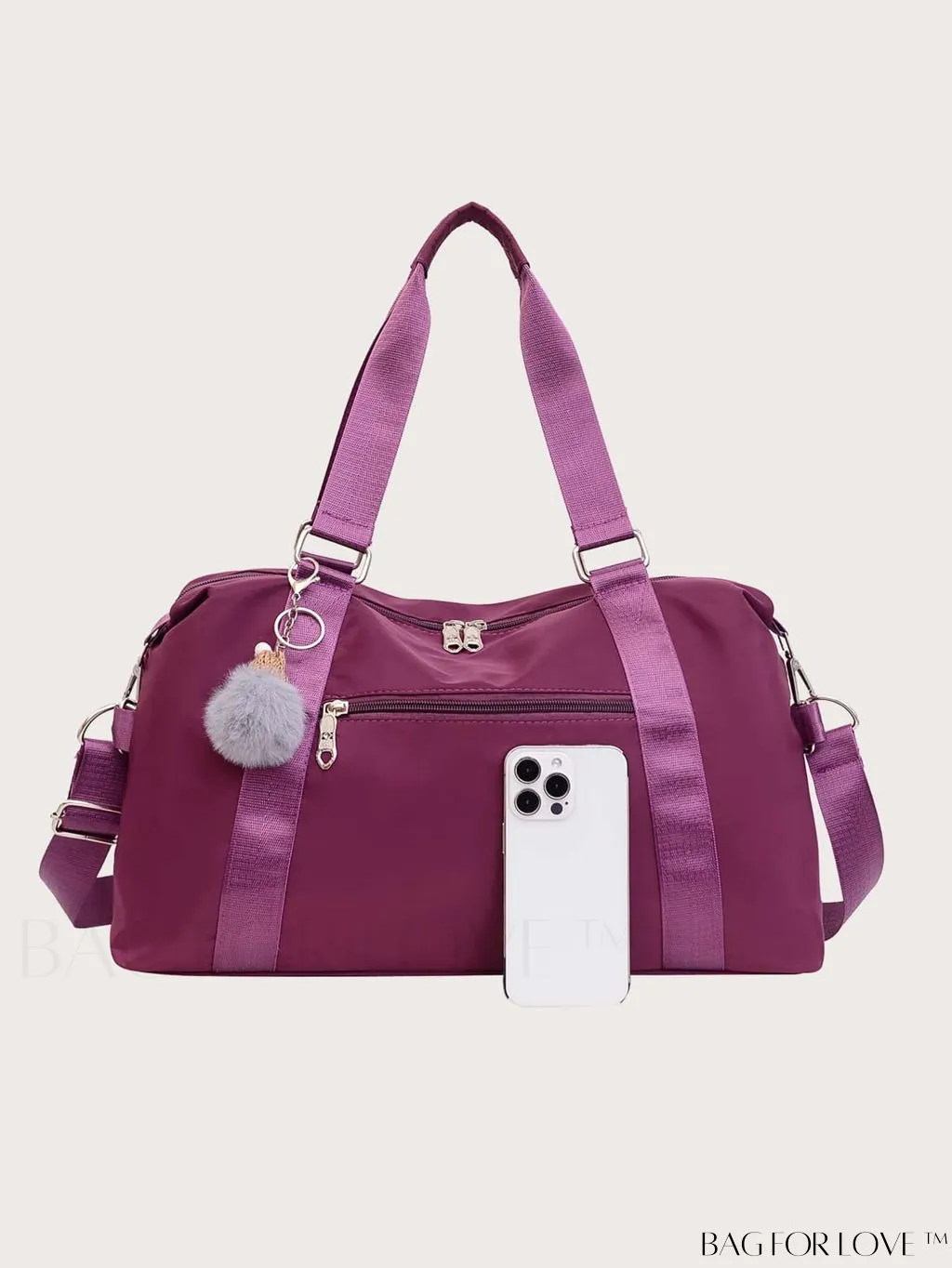 BagForLove - Expansive Pom Pom Embellished Duffle Bag with Ample Storage Capacity