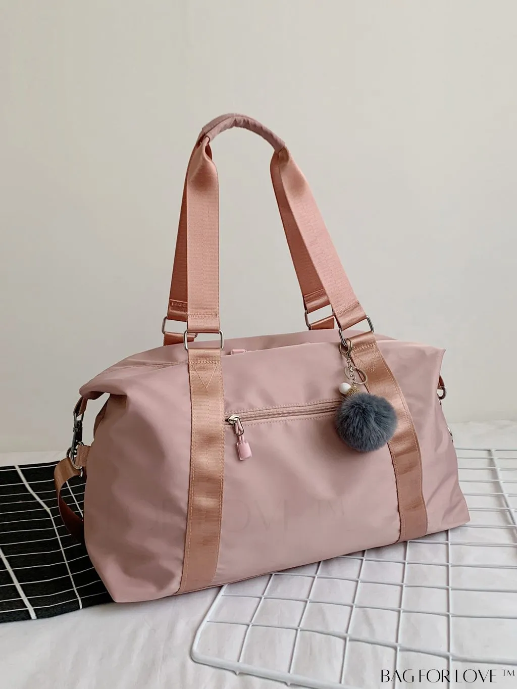 BagForLove - Expansive Pom Pom Embellished Duffle Bag with Ample Storage Capacity