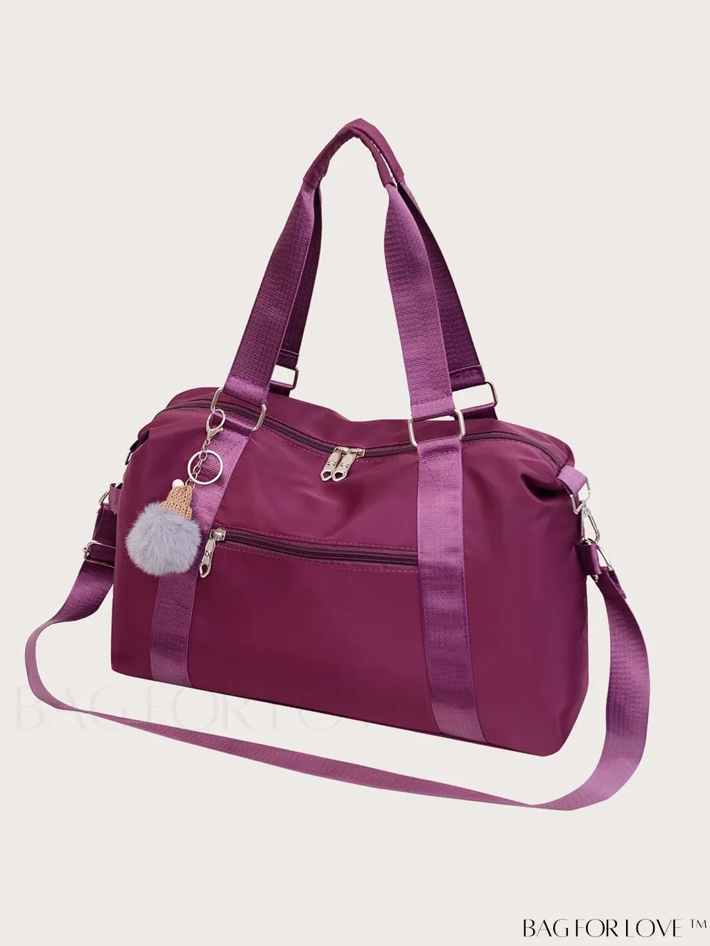 BagForLove - Expansive Pom Pom Embellished Duffle Bag with Ample Storage Capacity