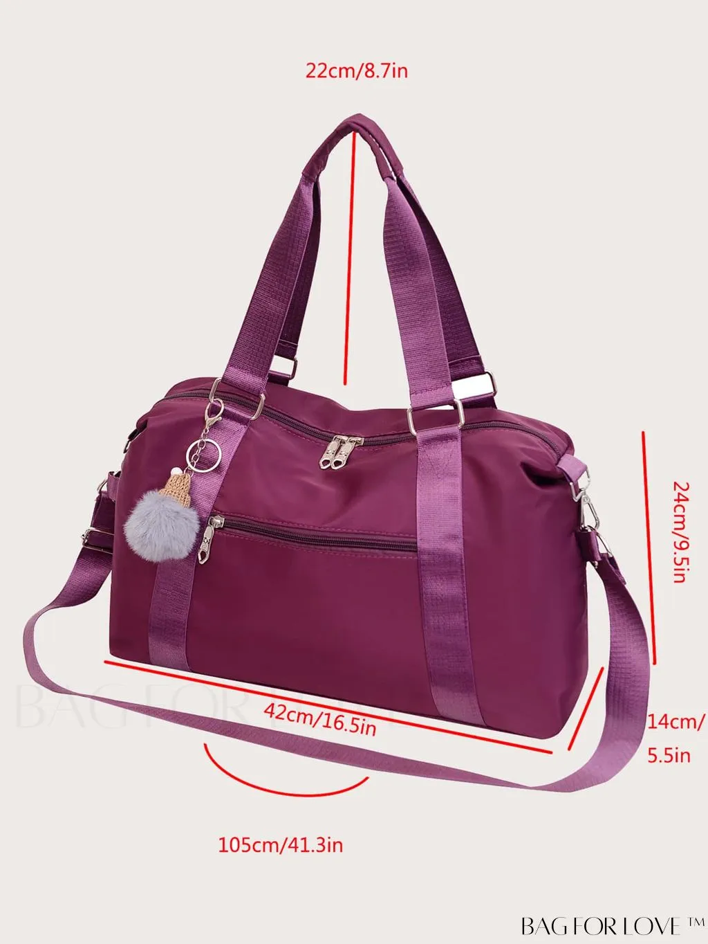 BagForLove - Expansive Pom Pom Embellished Duffle Bag with Ample Storage Capacity
