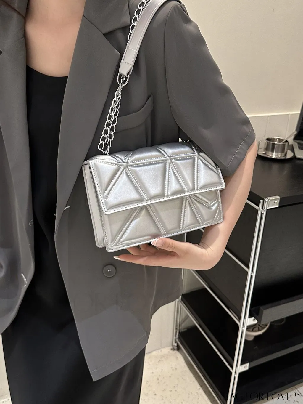 BagForLove - Modern Fashion Crossbody Bag with Chain Strap - Small Square Design