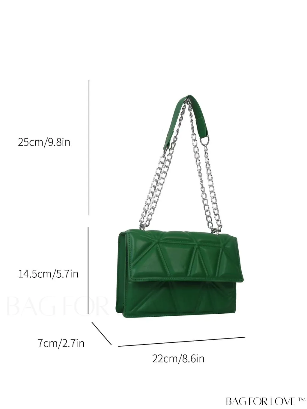 BagForLove - Modern Fashion Crossbody Bag with Chain Strap - Small Square Design