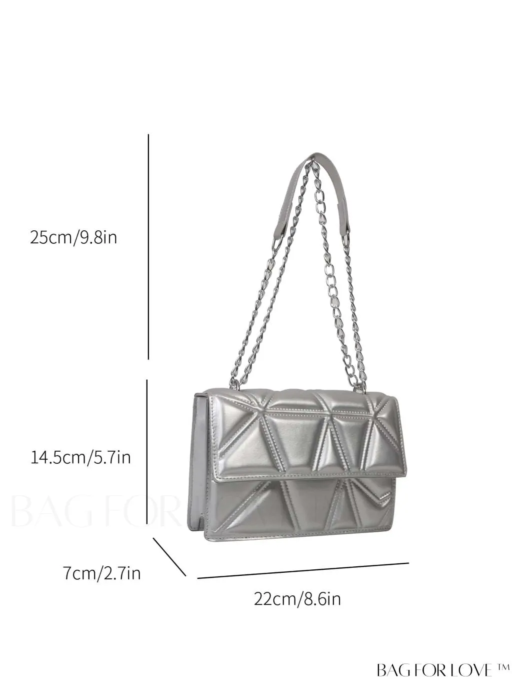 BagForLove - Modern Fashion Crossbody Bag with Chain Strap - Small Square Design